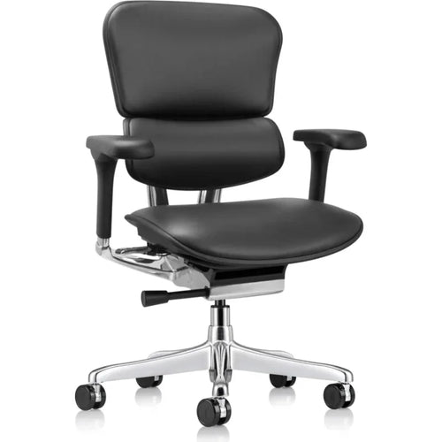 Eurotech Ergohuman LE10ERGLO-GEN2 Leather Mid Back Office Chair - front angle