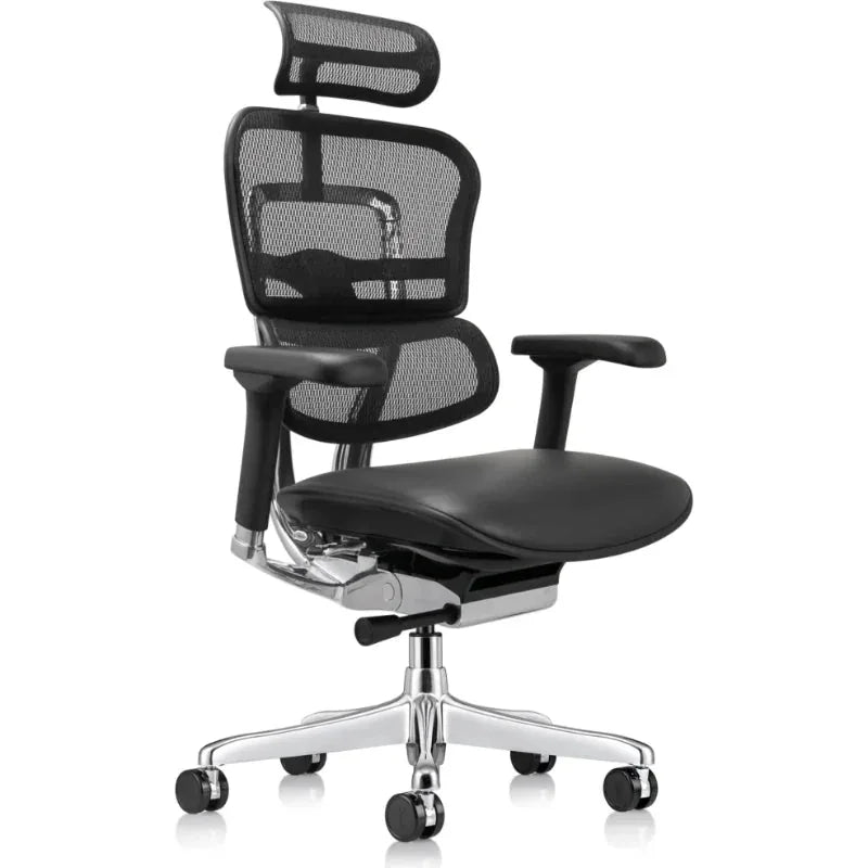 Eurotech Ergohuman LEM4ERG-GEN2 Leather Seat & Mesh Back Office Chair - front angle